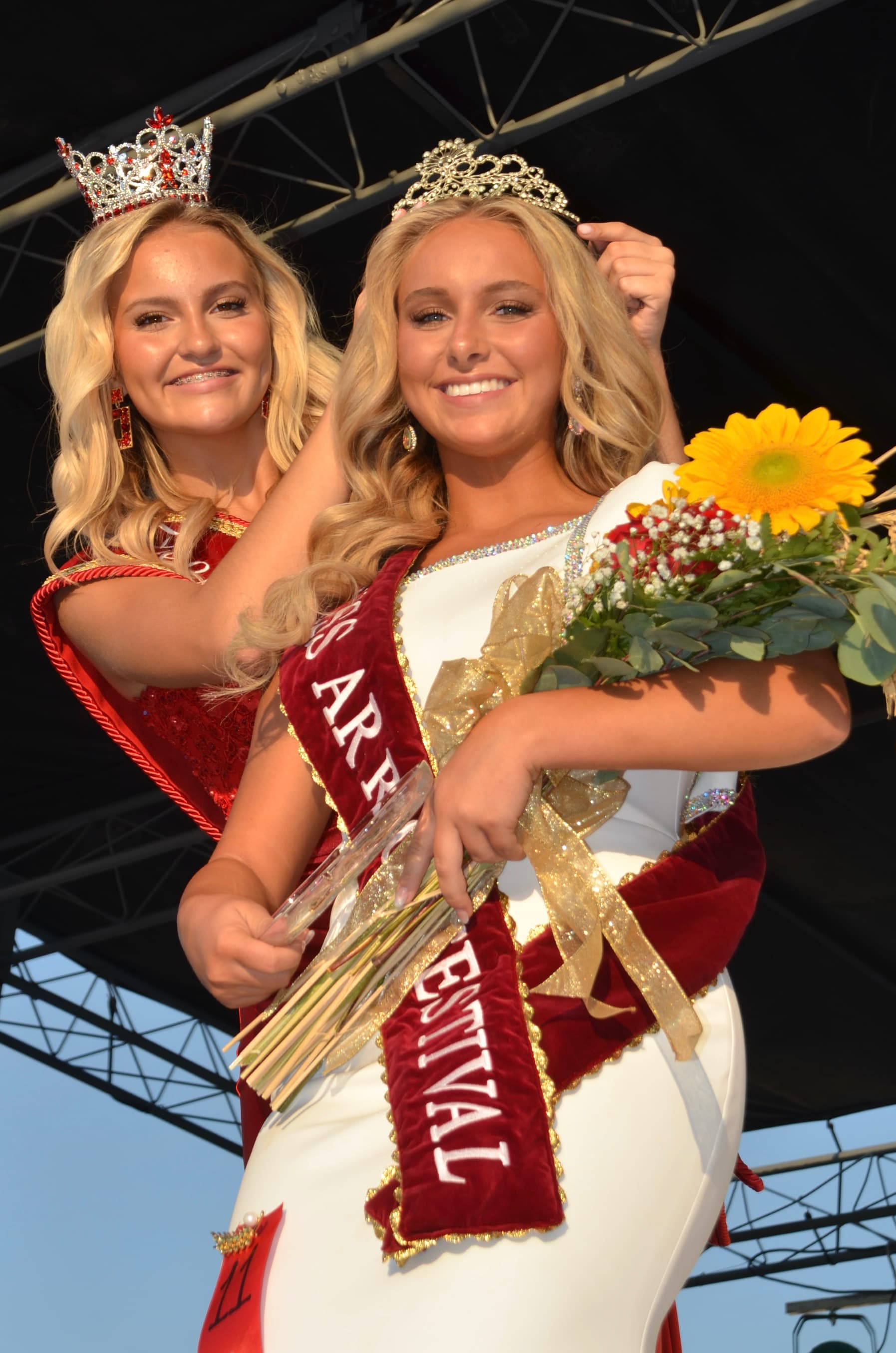 Anistyn Bryeans being crowned Teen Miss Arkansas Rice Festival
											 Queen by Reese Oguin