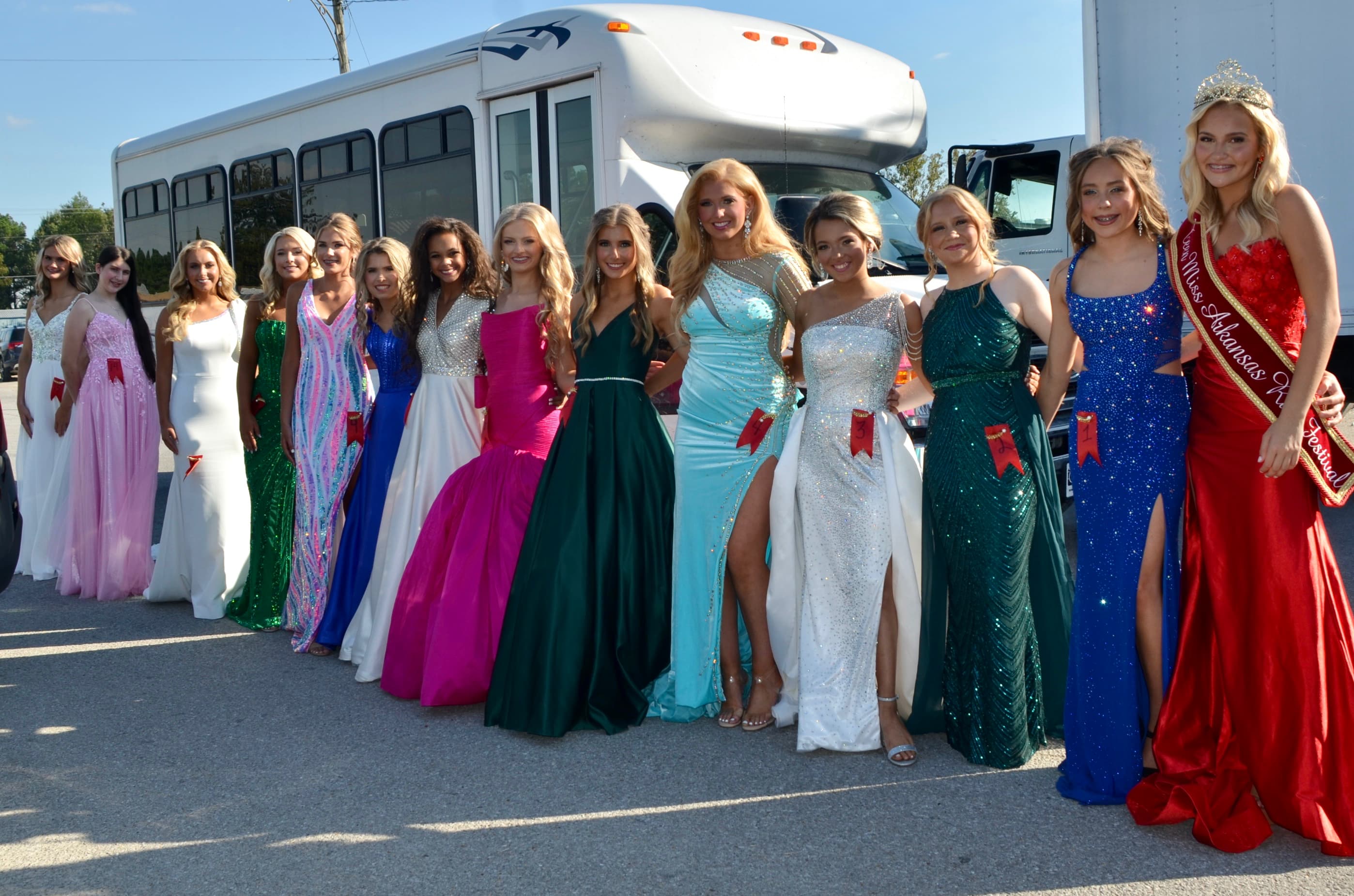 2025 Teen Miss Arkansas Rice Festival Contestants with 48th
											 Teen Queen Reese Oguin